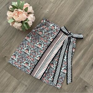 LOFT Venetian Floral Tie Bow Wrap‎ Skirt